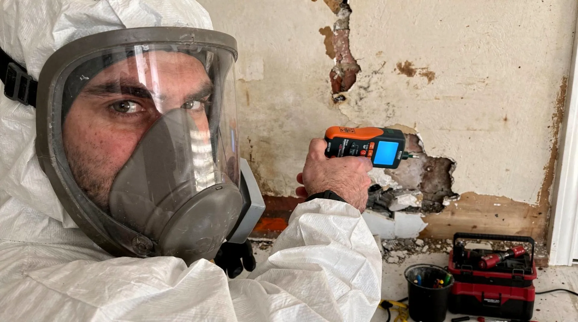 Homeowners should prepare protective gear before inspecting for mold, as mold spores can cause health